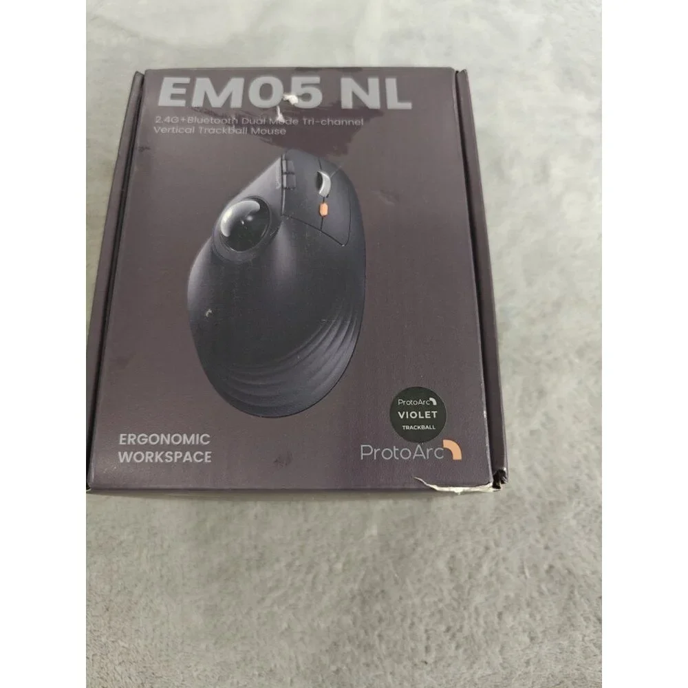 ProtoArc EM05 NL Vertical ERGONOMIC Wireless Blue Trackball Rechargeable Mouse